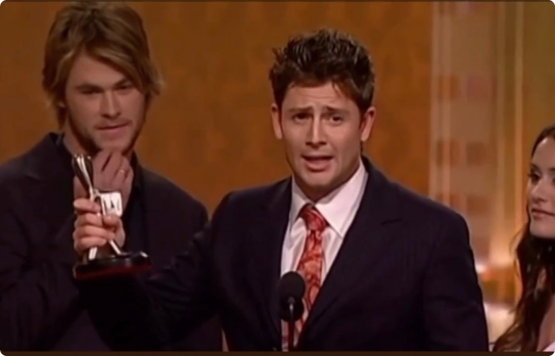 Paul O'Brien receiving a Logie Award for his work as a professional Australian actor