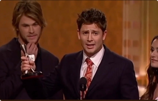Paul O'Brien receiving a Logie Award for his work as a professional Australian actor